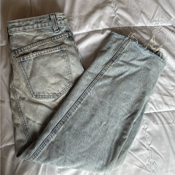 Zara Long Denim Skirt with slit, asymmetric closure - Small - Picture 4 of 4